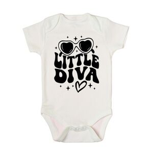 Little Diva White Baby Onesie
